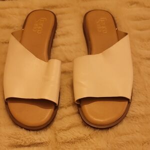 Franco Sarto White Leather Slide Sandals Size 8
